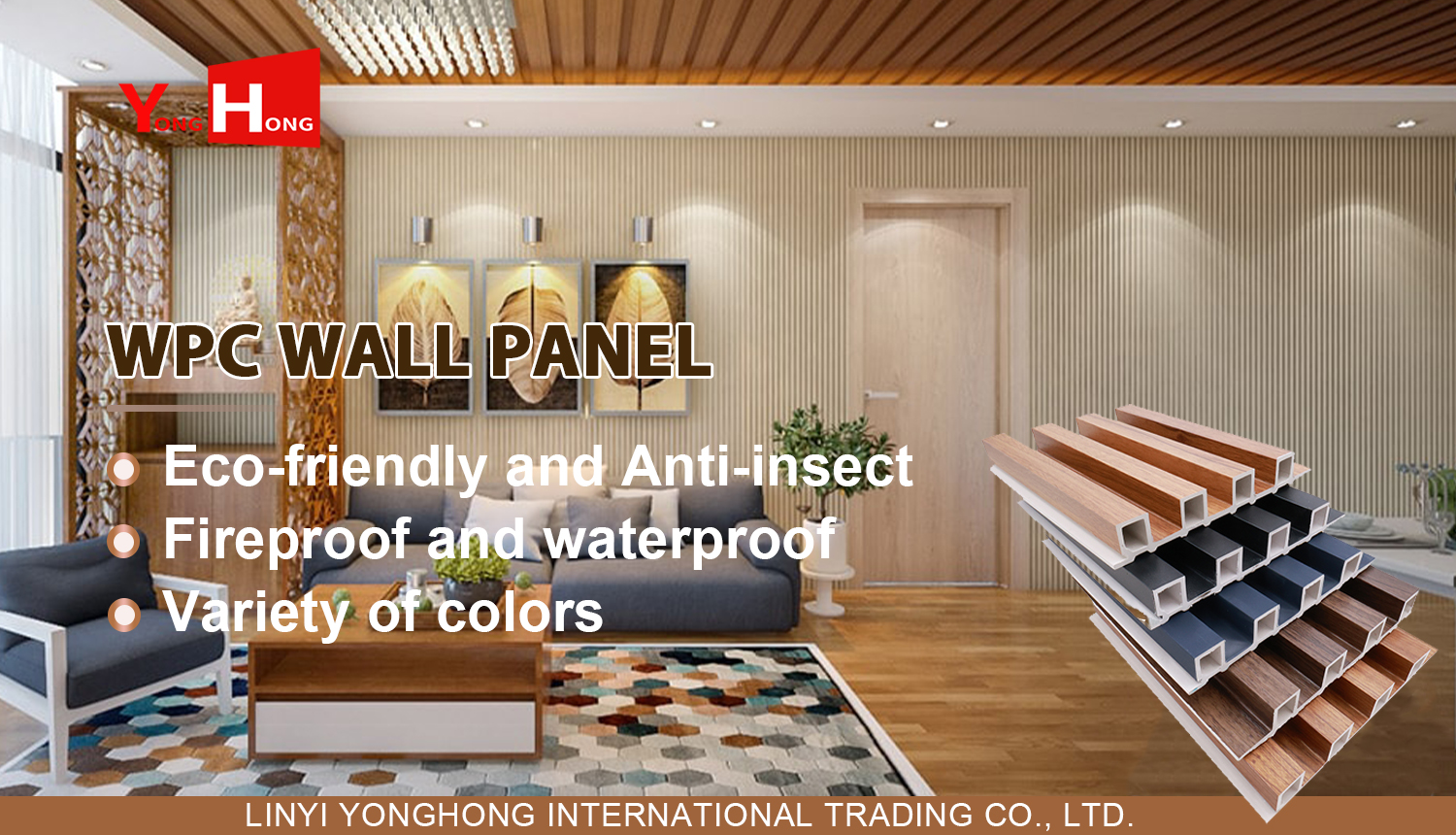 High Quality WPC Wall Panel Used in Decoration PVC Wood Plastic Indoor Wall Panel